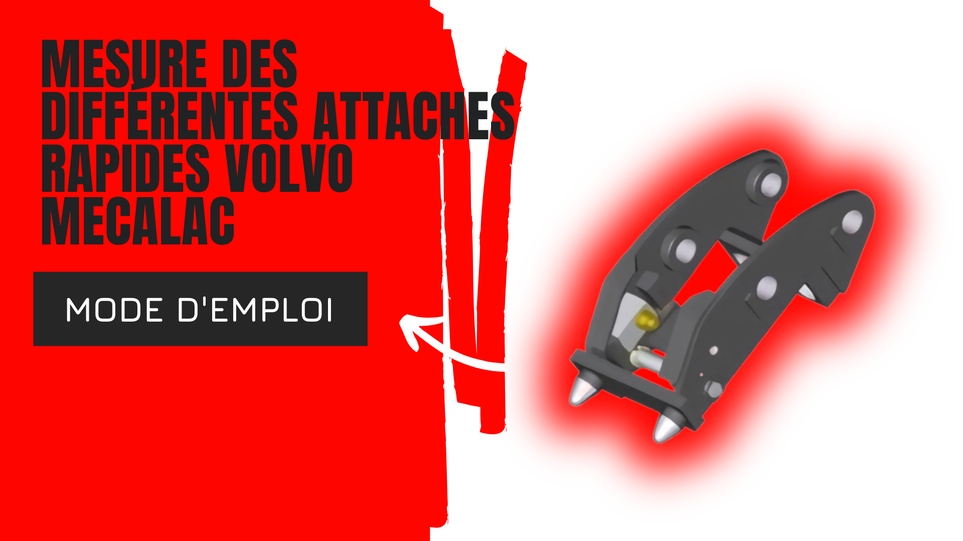 Mesure des différentes attaches rapides VOLVO MECALAC