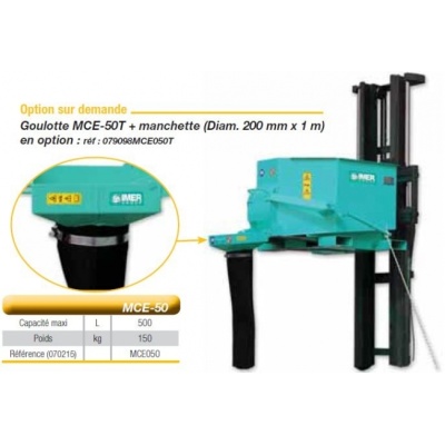 benne  bton pour chariot lvateur - mce-imer-option goulotte mce-50t  manchette